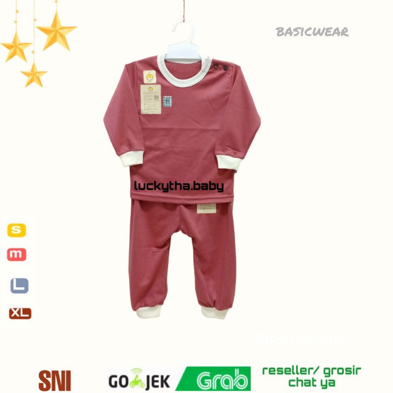 ridges- piyama anak ridges polos woodland series earth colors, cellestial, bahan katun / setelan panjang bayi unisex cewe dan cowo