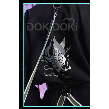 Game Genshin Impact Xiao Doujin Cosplay Costume Genshin Impact Xiao Doujin Black Suit Christmas