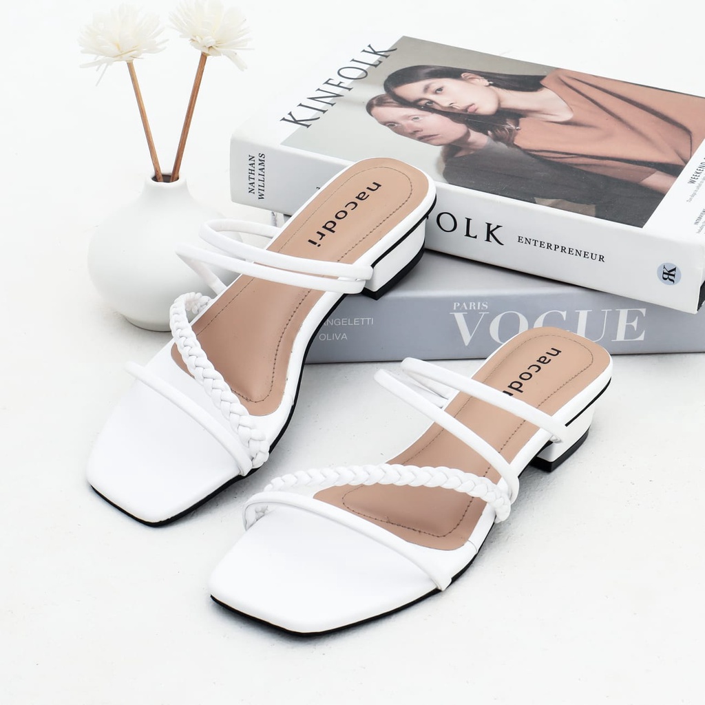 nacodri  NETHA sandal tali kepang wanita || sandal wanita  heels 3cm