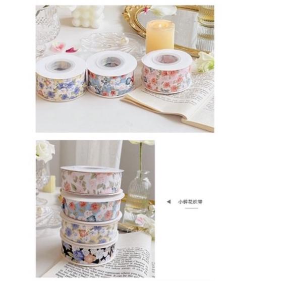 

TREN MASA KINI Pita motif bunga/Vintage Floral Print Ribbon/Ribbon/Pita Murah/Pita Kado motif bunga GT7;