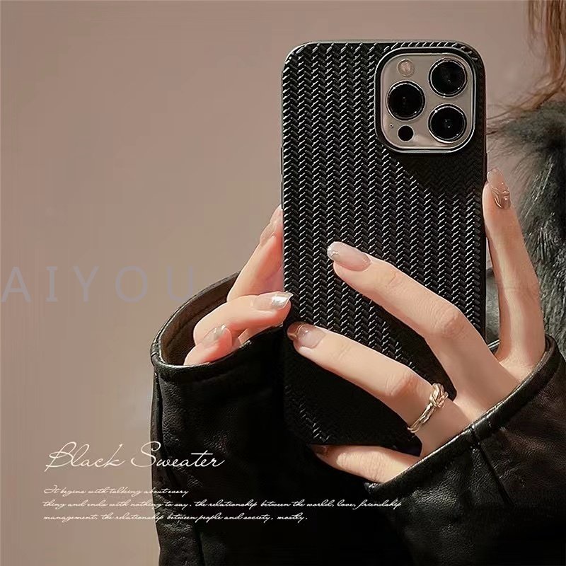 IPHONE Soft Case Pelindung Bertekstur Non-slip Untuk Iphone14 13 12 11 Pro Max 14promax Max8 7 Plus XS Max XR Silikon Cover