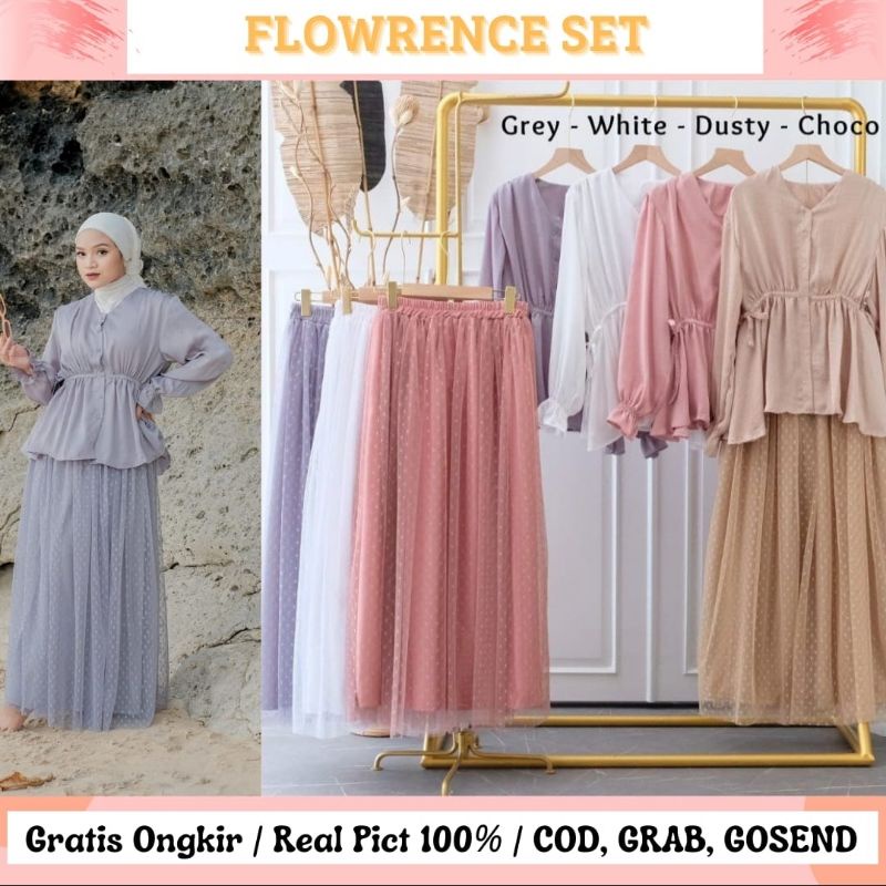 FLOWRENCE SET / SET KONDANGAN / ATASAN &amp; SKIRT / BUSUI FRIENDLY