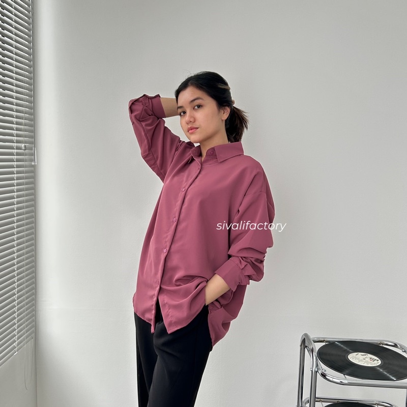 SIVALI Adele Shirt | Oversized Loose Shirt - Kemeja Wanita Atasan Baju Anti Kusut 2128