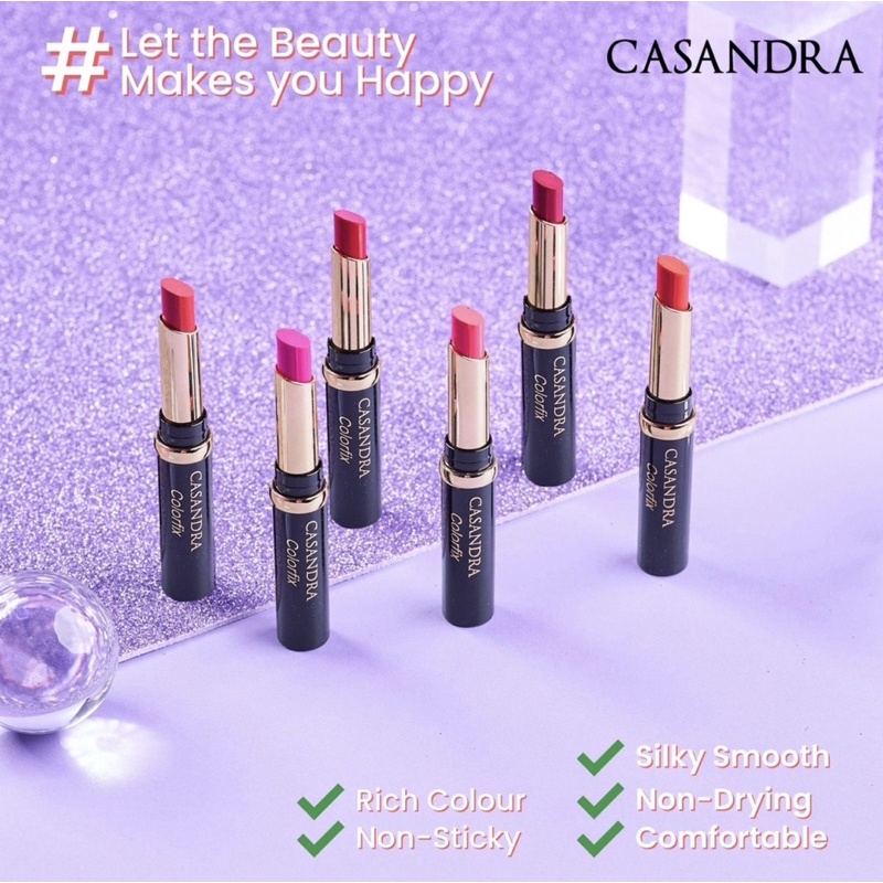 Casandra Colorfix Lipstick New - Lipstick Bibir Tahan Lama Lipmattr