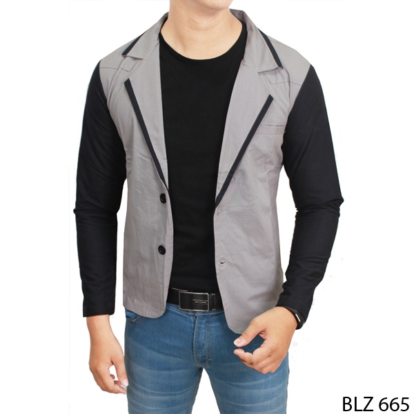 Blazer Pria Dari Katun Jeans Hitam – BLZ 787