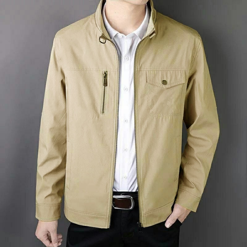 Fashion Pria Jaket Semi Jas Formal Terbaru Bahan Canvas Size M L XL XXL