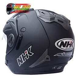 Produk Ori HELM NHK | NHK | Helmet NHK AVIATOR solid BLACK DOFF original | Helm double visor | NHK H