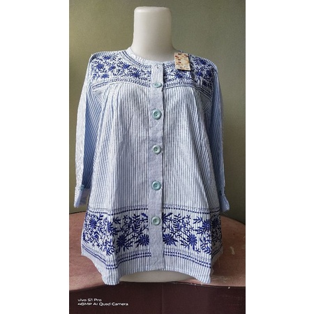 ATASAN BLOUSE WANITA PREMIUM SALUR BORDIR BUNGA by BWI 188