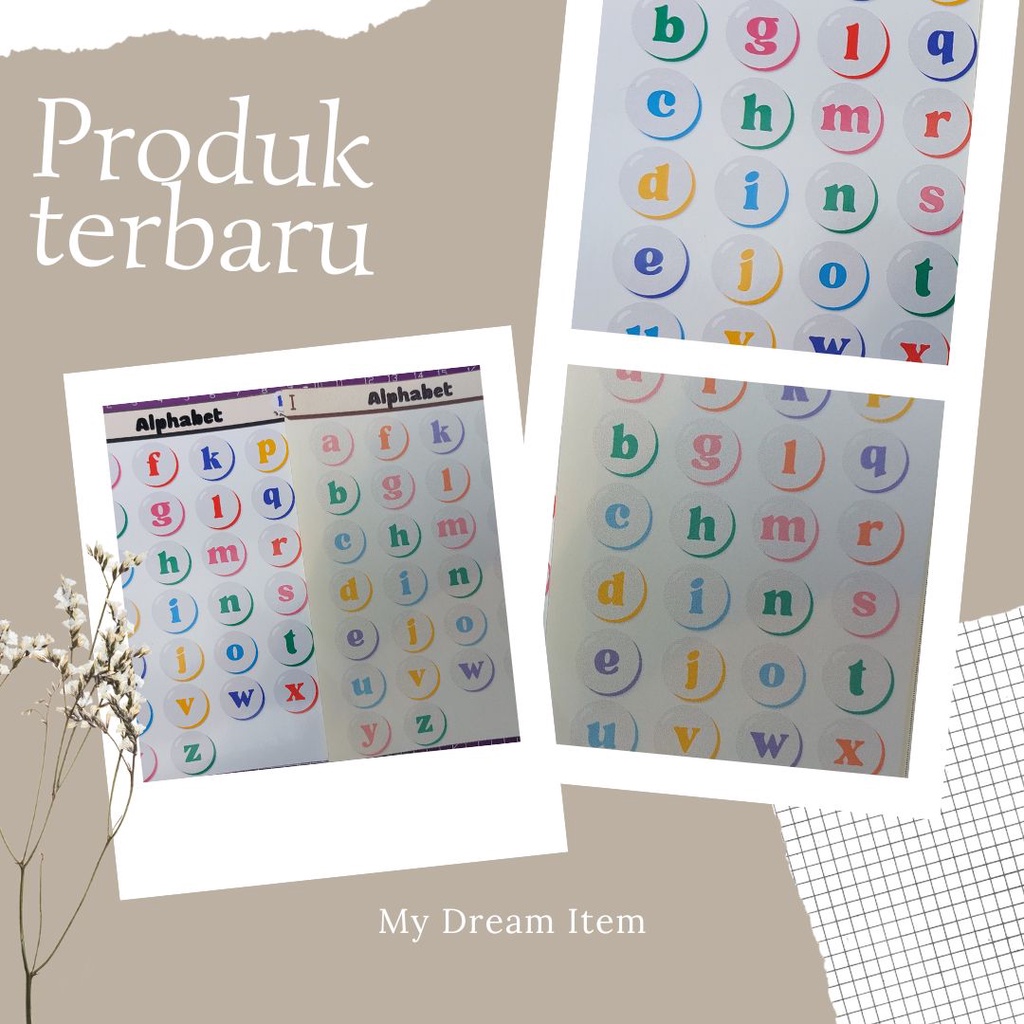 

Sticker 1 sheet ALPHABET NO CUT Journal Diary Sticker Hvs Glossy Planner Scrapbook Sticker