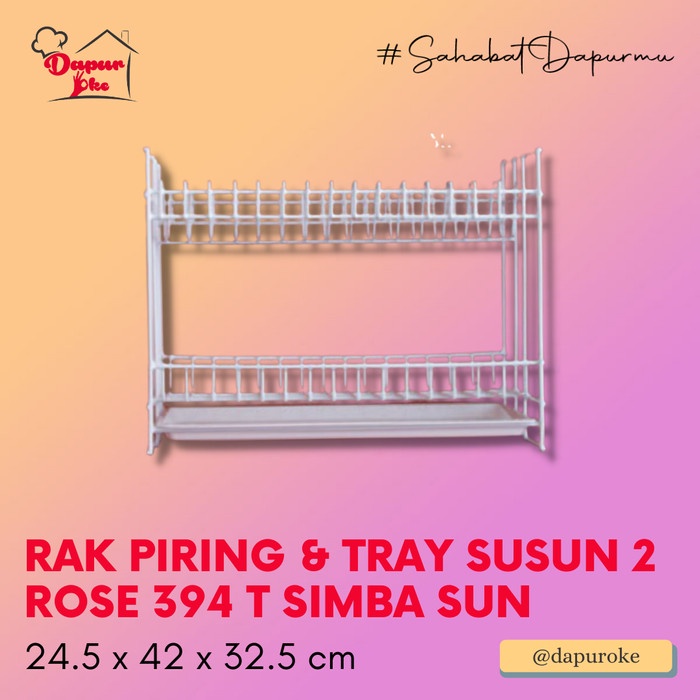 Rak Rak Piring & Tray Susun 2 Rose 394 T Simba Sun