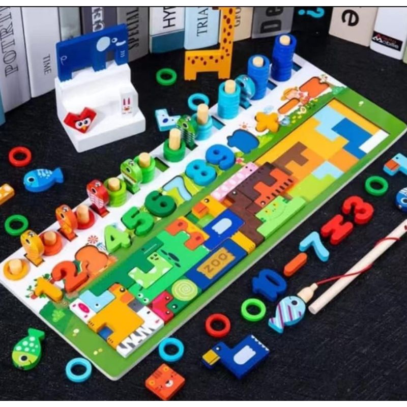 PUZZLE EDUKASI 7IN1 / PUZZLE MONTESSORI 7 IN 1 / PUZZLE BELAJAR BERHITUNG / PUZZLE 7 IN 1