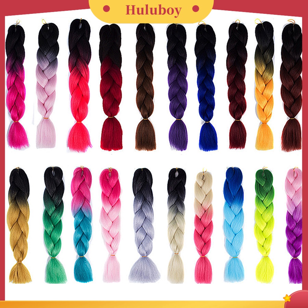 Wig Rambut Ekstensi Model Kepang Warna Gradasi Untuk Wanita