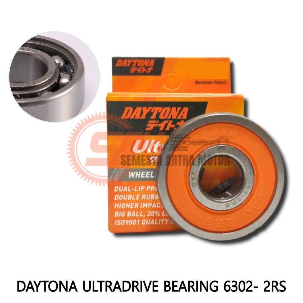 Daytona UltraDrive Bearing Laher 6302 2RS Wheel Bantalan Roda Motor Honda Yamaha Suzuki Universal