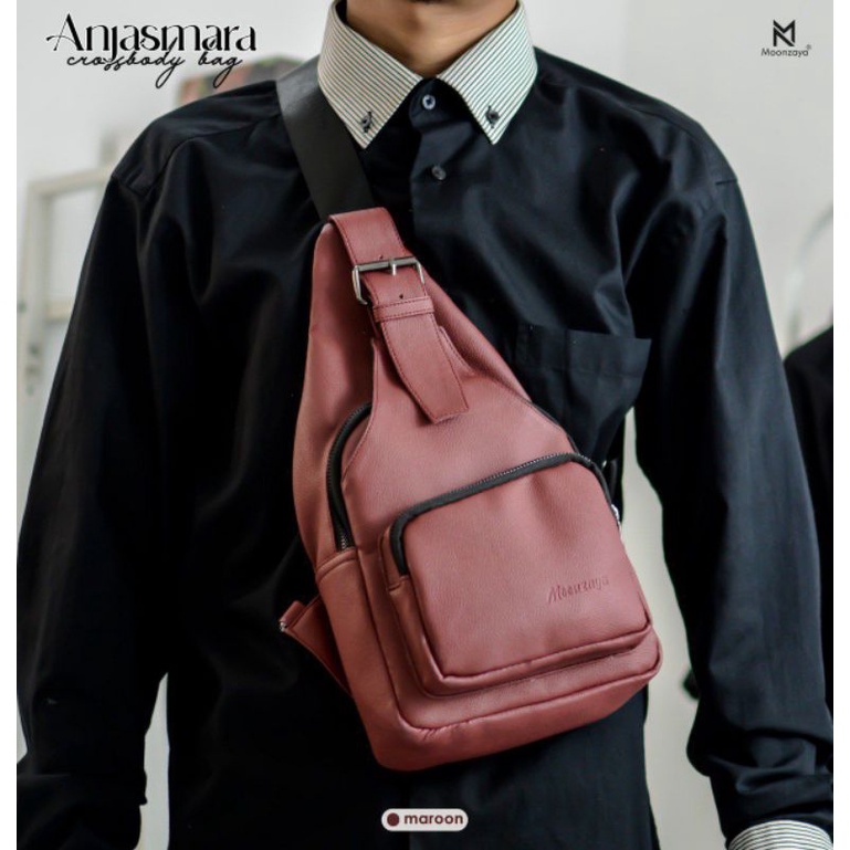 Crossbody bag Anjasmara by Moonzaya / Waistbag cowok / tas selempang cowok cewek