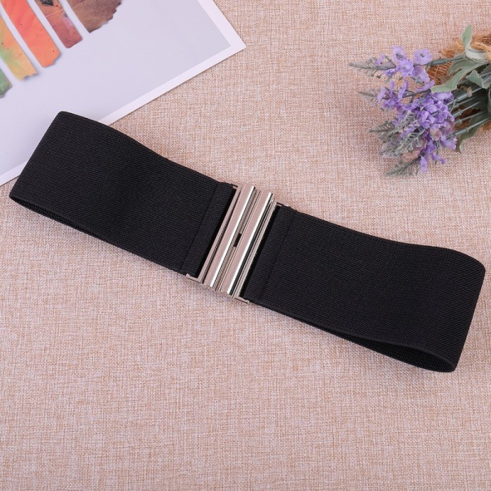 Ikat Pinggang Wanita Belt Wanita Lebar Karet Elastis Simple Ikat Pinggang Wanita "Fence" - Light Bro