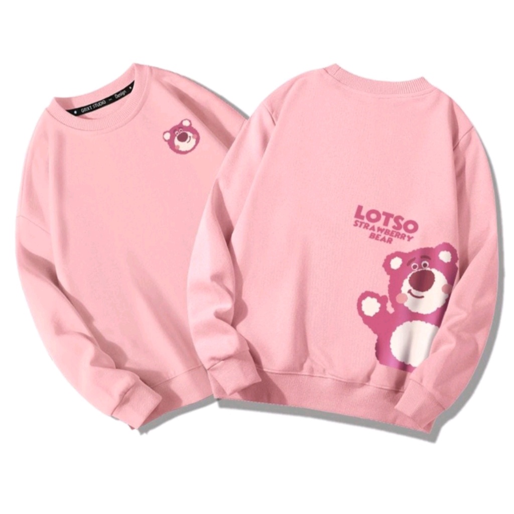 LOTSO STAWBERRY BEAR SWEATER CREWNECK OBLONG WANITA