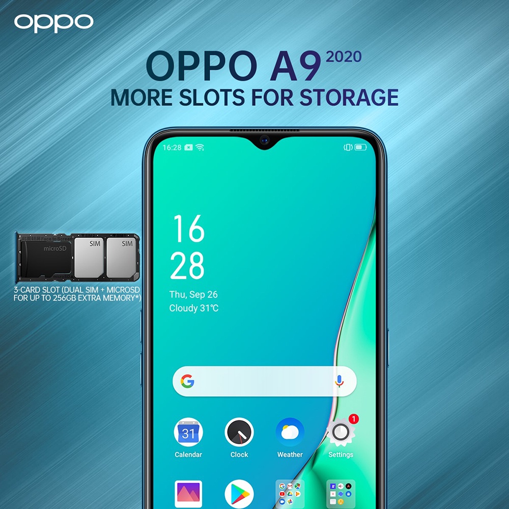 hp oppo A9 2020 RAM 8GB/256GB 6.5inch 48MP handphone