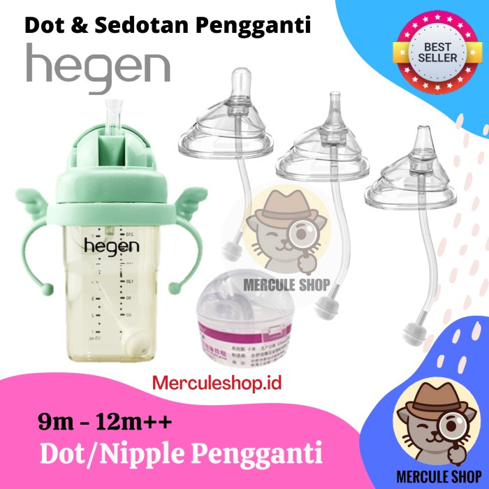 Dot Dot & Sedotan Pengganti Nipple Botol Susu Hegen/Hegen Straw Replacer