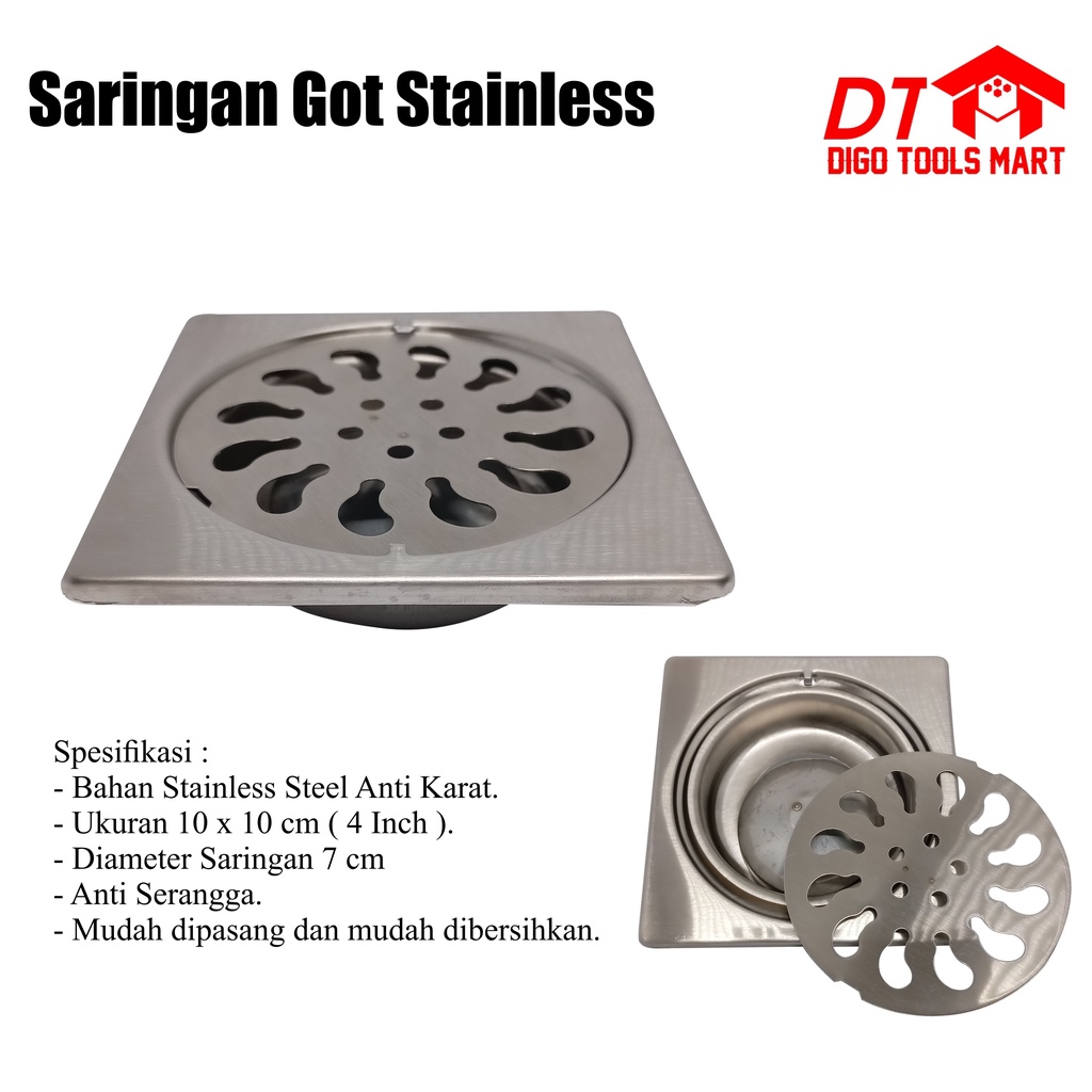 Saringan Got Kamar Mandi Stainless Saluran Pembuangan Air Kamar Mandi