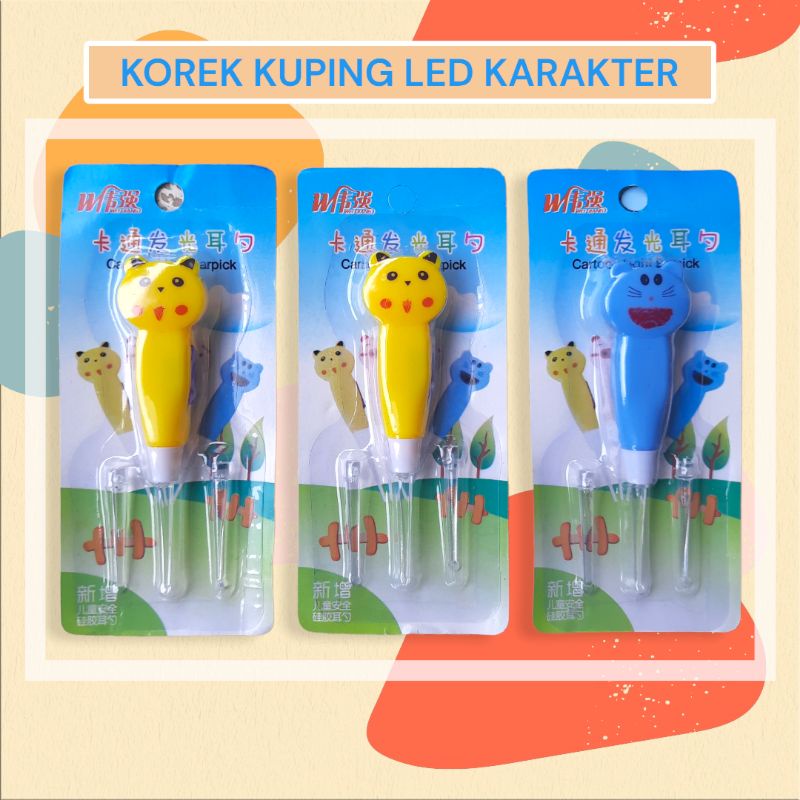 KOREK KUPING LED KARAKTER / KUPING LAMPU KOREK KUPING NYALA