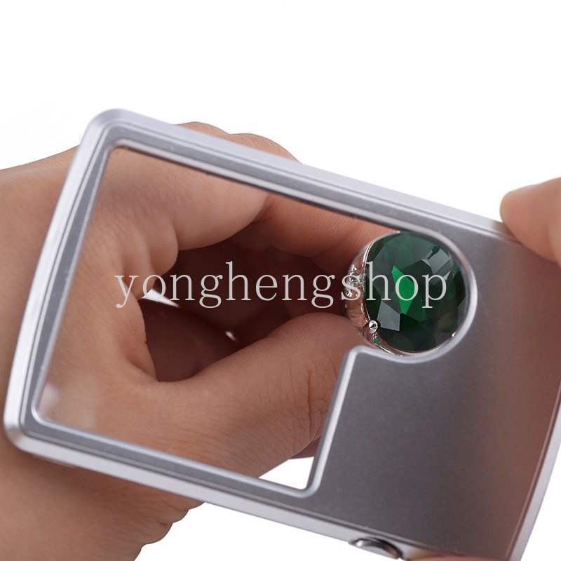 3x 6X Mini Card Type LED Magnifier Untuk Lansia Loupe Genggam Dengan Kulit Case Kaca Pembesar Baca Portabel Ultra-Tipis Dengan Lampu LED