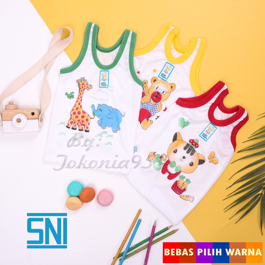 Singlet Anak Kutung Bebe Putih - Kaos Dalam Anak Motif Bebe SNI 3 Bulan 1 - 8 Tahun