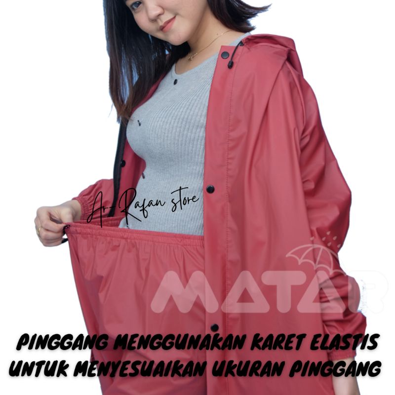 Mantel Hujan Pria Wanita Premium Waterproof bahan PVC 0,25