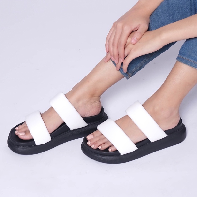 SARASARA YUK - Dunkenstock CHERRY Sandal Wanita Tinggi 5cm Size 36 - 40 Selop Tidak Licin Sendal Beleza Wedges Slop Birken Rumah Belleza 37 38 39 Warna ALL Black Fuschia Sara Sara Kekinian Premium Terbaru Shoes Ori Original Mall Official Store