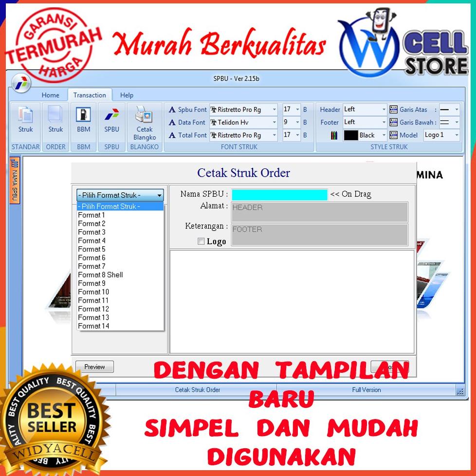 Jual Kode 86 Update 2021 Software Aplikasi Program Cetak Struk Nota Faktur Bon Spbu 1535