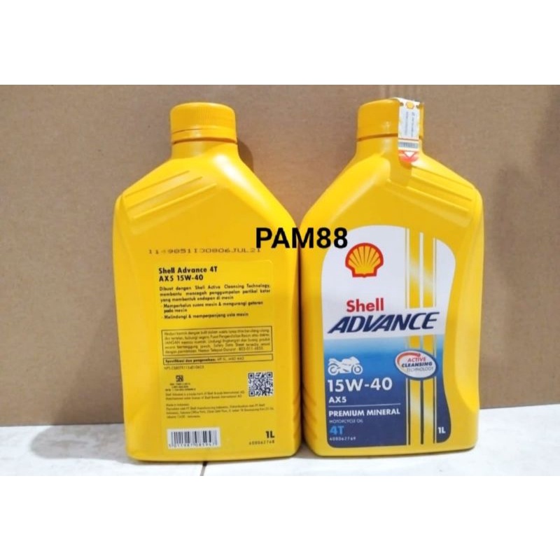 Oli Shell Advance AX5..1 LITER...4T..kuning..15 W - 40