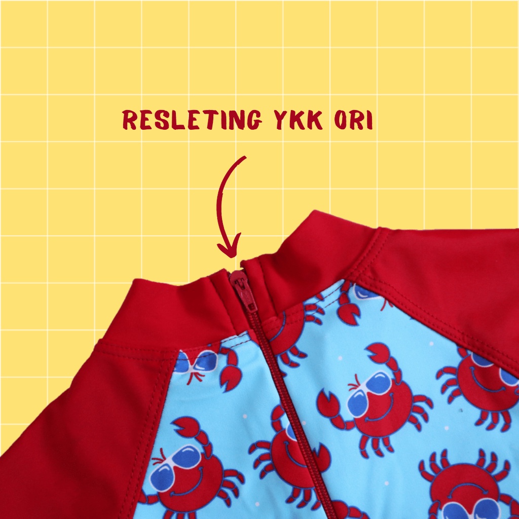 Baju Renang Anak Laki-Laki dan Perempuan Diving Motif Gambar 3-6 Tahun