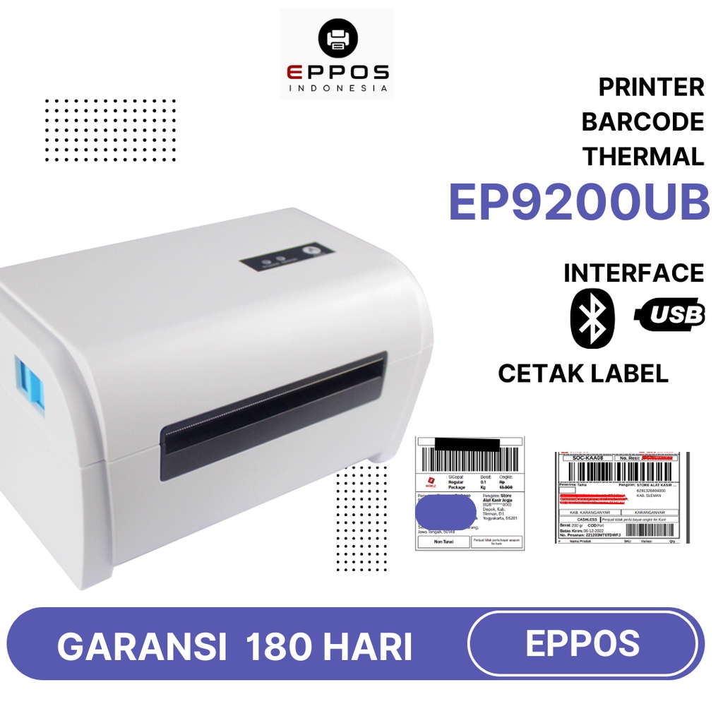 

Printer Cetak Label Alamat SHOPEE Thermal BLUETOOTH EP9200UB - Support IOS & ANDROID
