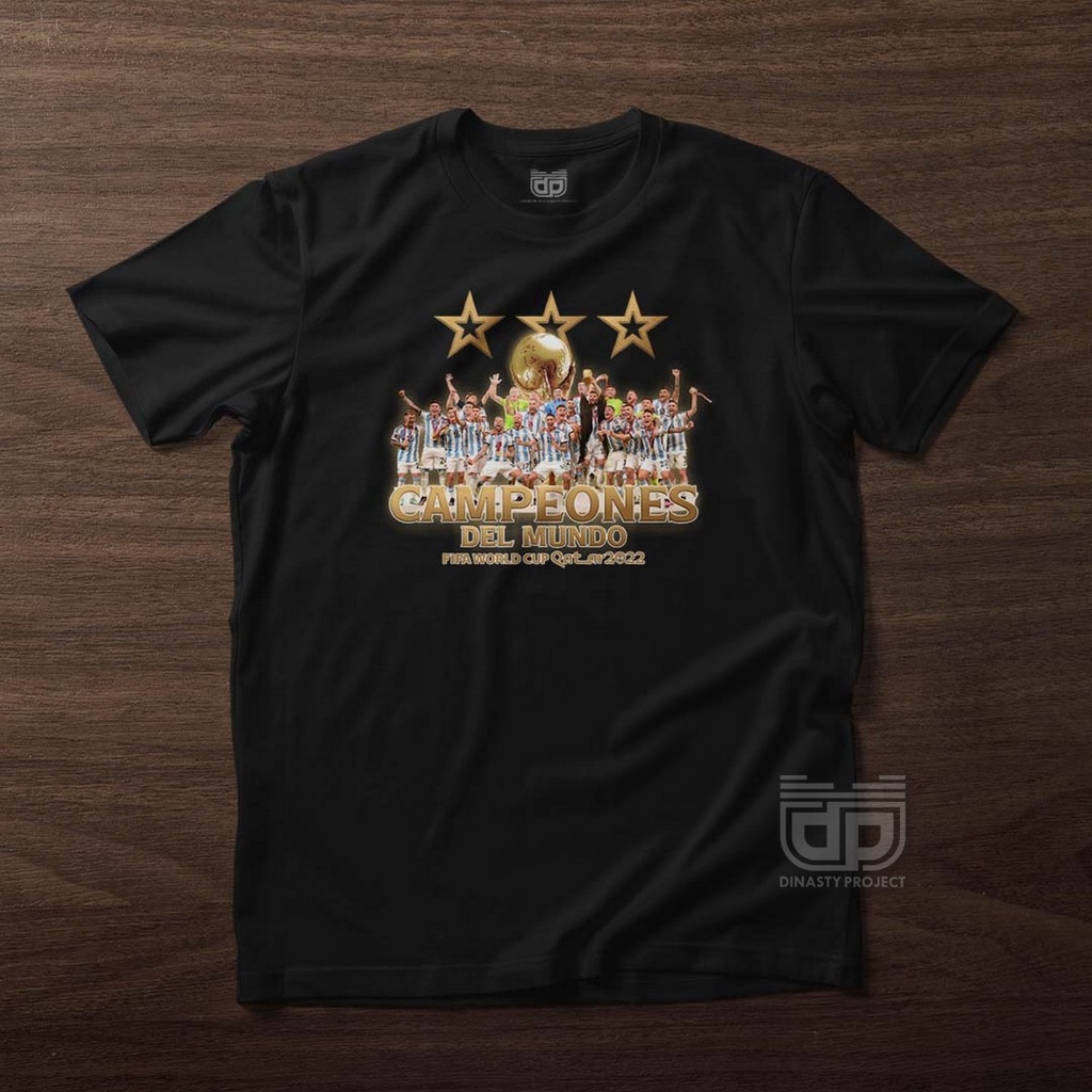 Kaos Argentina Campeones Juara Piala Dunia Bintang 3