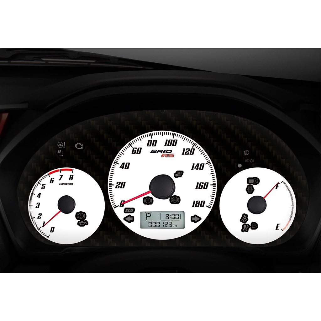 Custom Speedometer Brio/Mobilio White Carbon