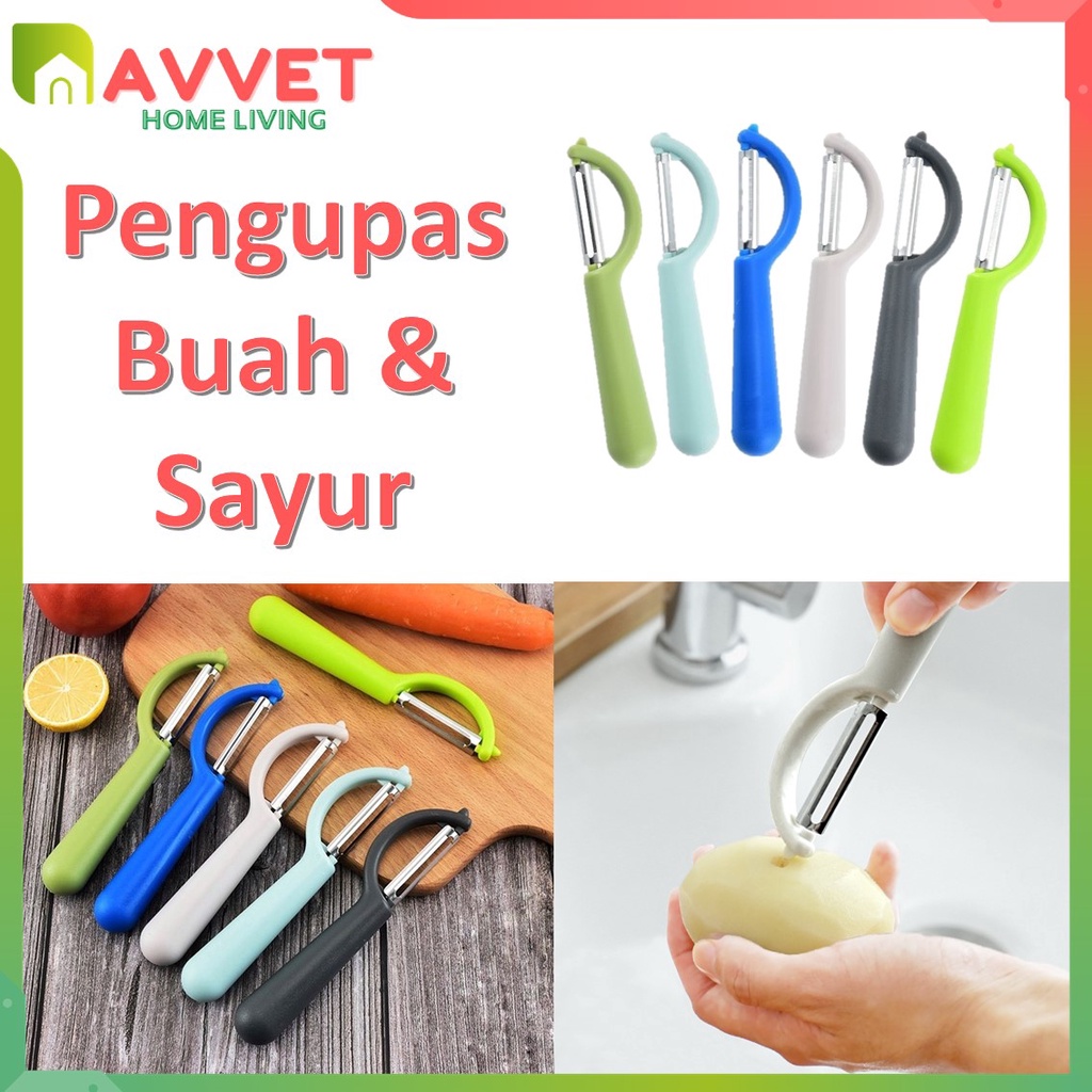 AVVET Peeler Pengupas Buah Kentang Wortel Fruit Slicer Pisau Kupas Bahan Stainless Steel Murah Import