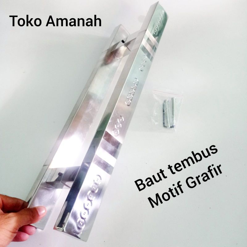 [ BAUT TEMBUS 80CM/100CM ] Gagang Pintu kaca Handle pintu aluminium Pegangan pintu rumah Kaca Kayu 2 batang