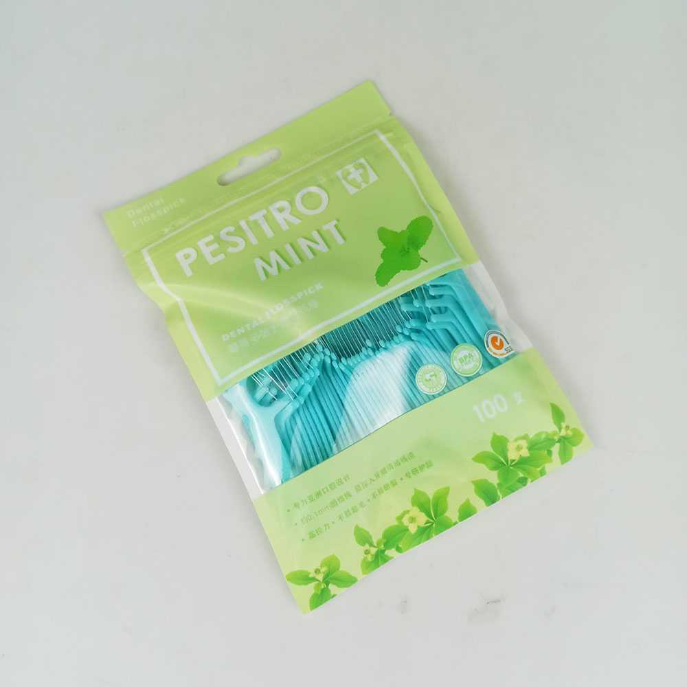 PESITRO Dental Floss Benang Gigi Pembersih Mint Flavor 100PCS LMT-559 ( Mughnii )