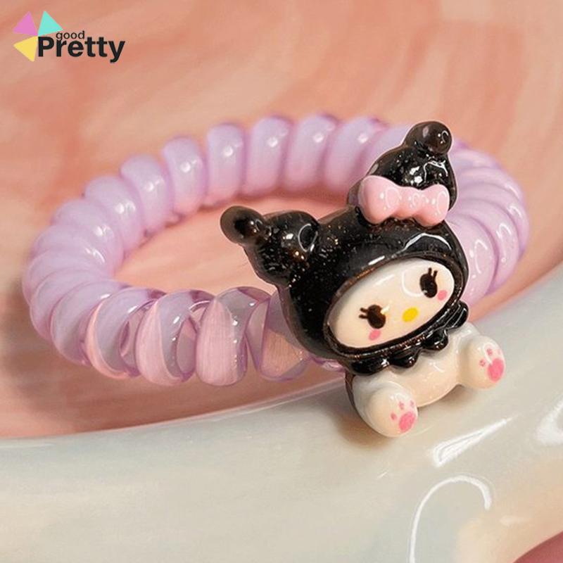 Gelang Telepon Kartun Coil Karet Gelang Kecil Perempuan Tali Kepala Lucu Serbaguna - PD