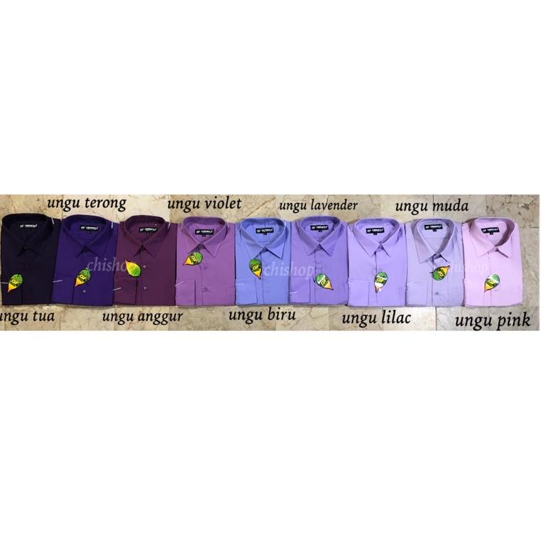 bxs06 KEMEJA PRIA GREENFALO-KEMEJA POLOS LENGAN PANJANG PRIA WARNA UNGU / UNGU MUDA / UNGU LAVENDER 
