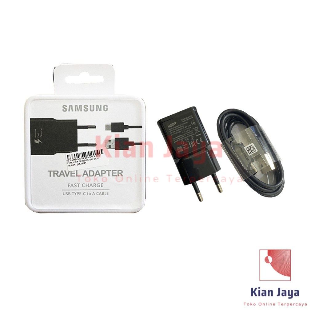 Travel Charger Samsung Galaxy S8 / S9 / Note 8 Fast Charging Pengisian Daya Cepat Kabel Cable USB Type Tipe C Original OEM Travel Adaptor Casan Hp Ori