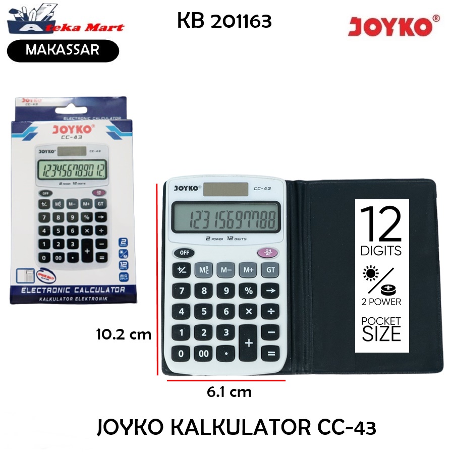 

JOYKO CALCULATOR CC-43/KALKULATOR POCKET/KANTONG