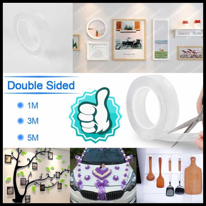 

Szglue Double Tape Perekat No Trace Washable Sticker 1 Meter - J007