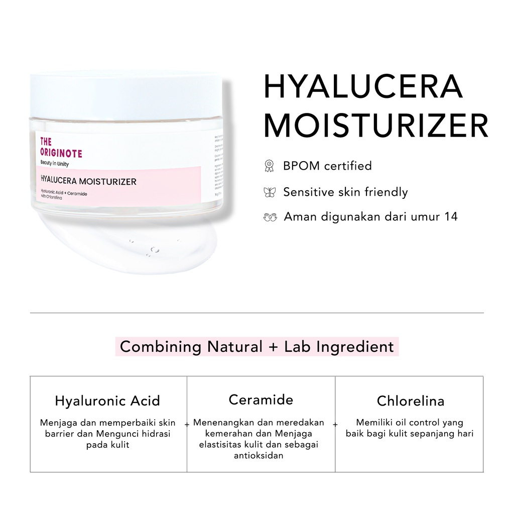 READY The Originote Hyalucera Moisturizer Gel 50ml Pelembab Wajah Memperbaiki Skin Barrier dan Menghidrasi Kulit Wajah with Hyaluronic