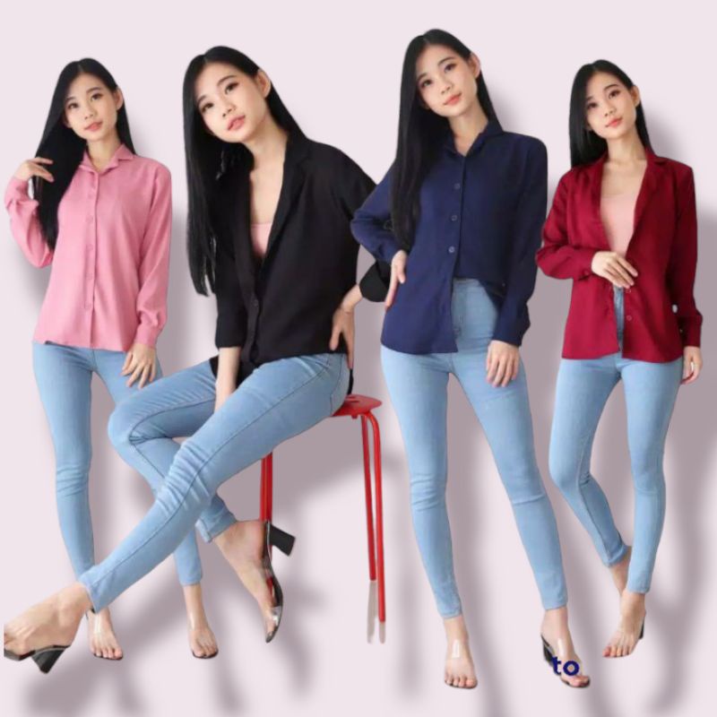 KEMEJA WANITA KOREA FASHION LENGAN PANJANG