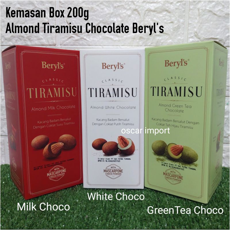 Jual Beryl's Classic Tiramisu Almond Chocolate 200g Box Cokelat import halal Premium coklat