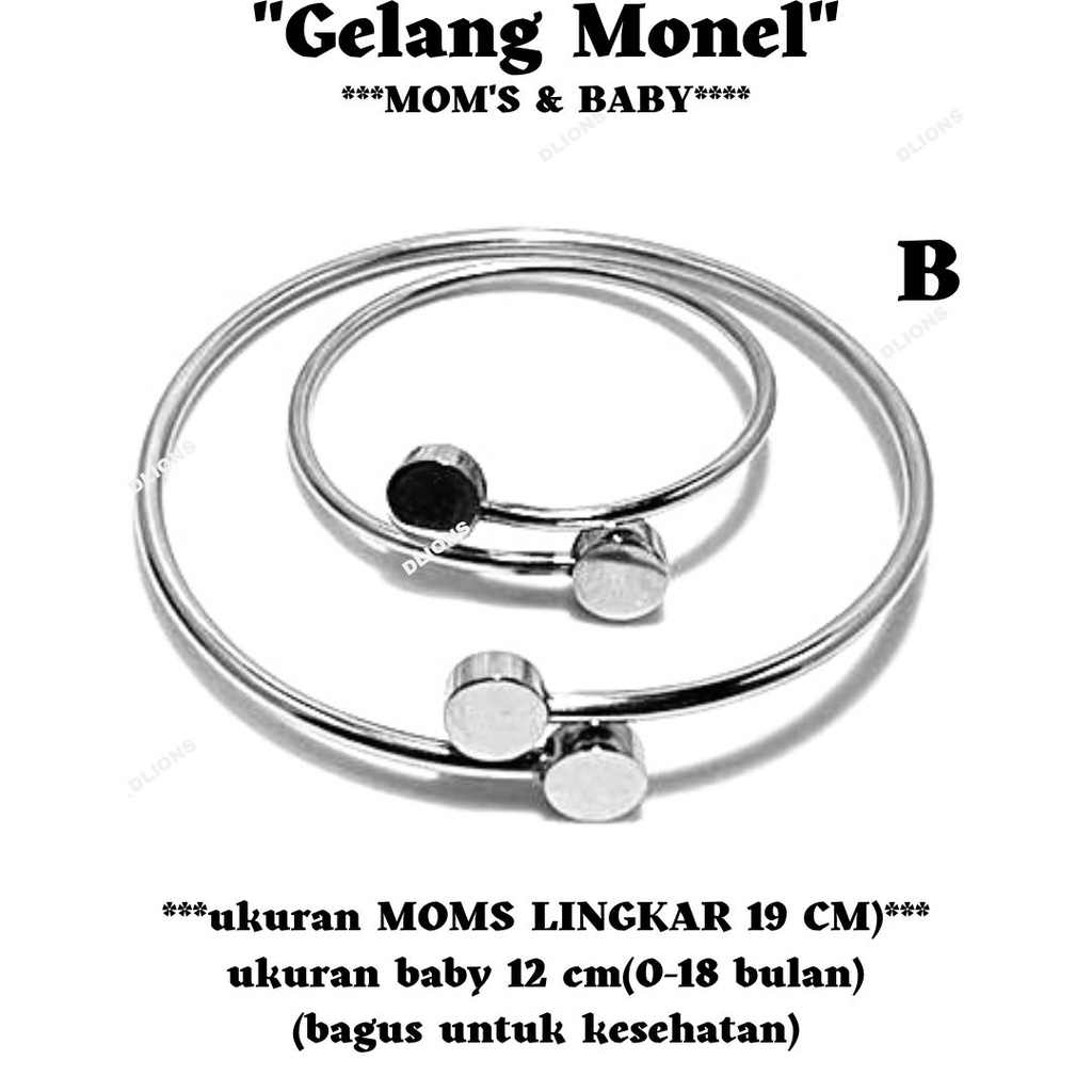 GELANG MONEL MOM'S &amp; BABY (LINGKAR GELANG 19 CM UNTU MOMS &amp; 12 CM UNTUK BABY ) TIDAK BERKARAT DAN TIDAK GATAL,BAIK UNTUK KESEHATAN