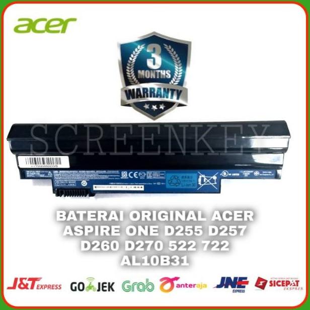 Baterai Batrai Notebook Acer Aspire One D255 D257 D260 D260 522 722