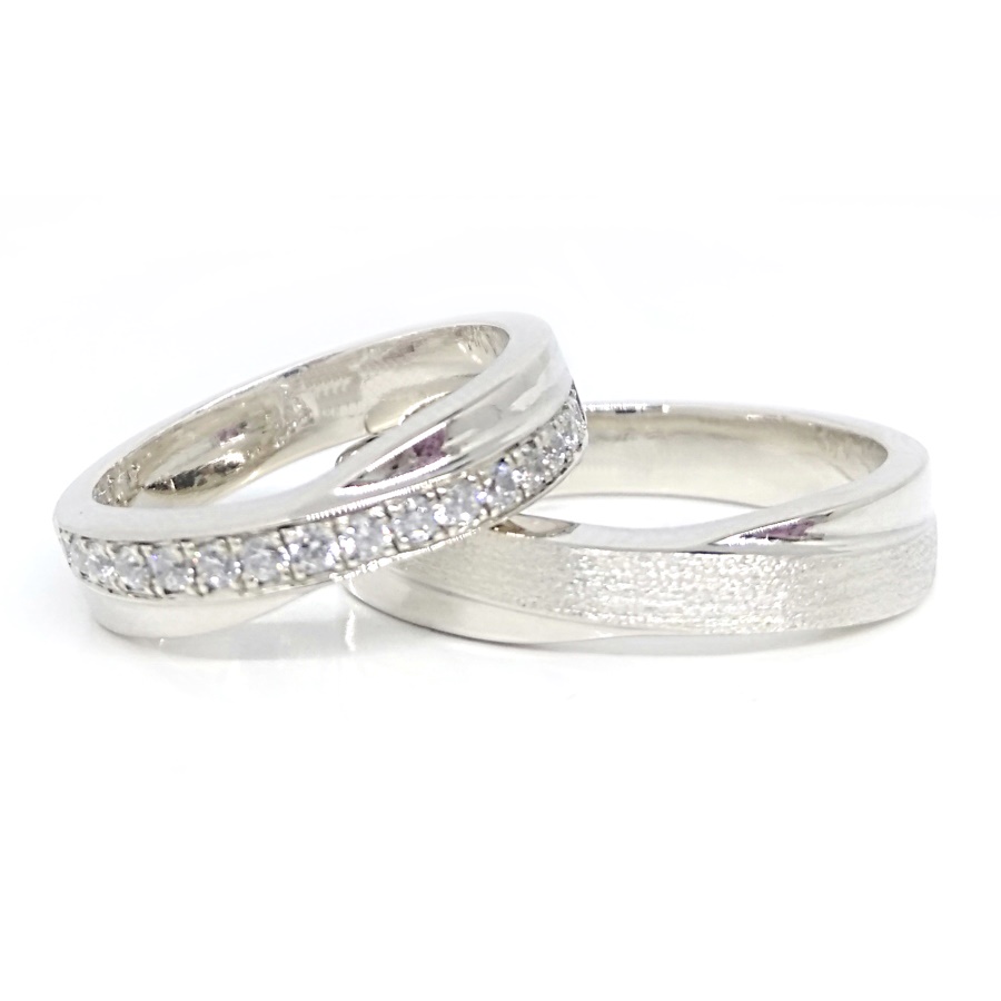 Cincin Tunangan Couple Perak Asli Ukir Nama A19