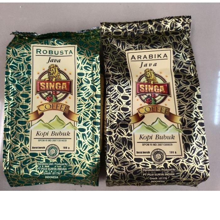 

↽ Singa kopi bubuk Robusta / Arabika / Special blend pck 180gr ㅜ