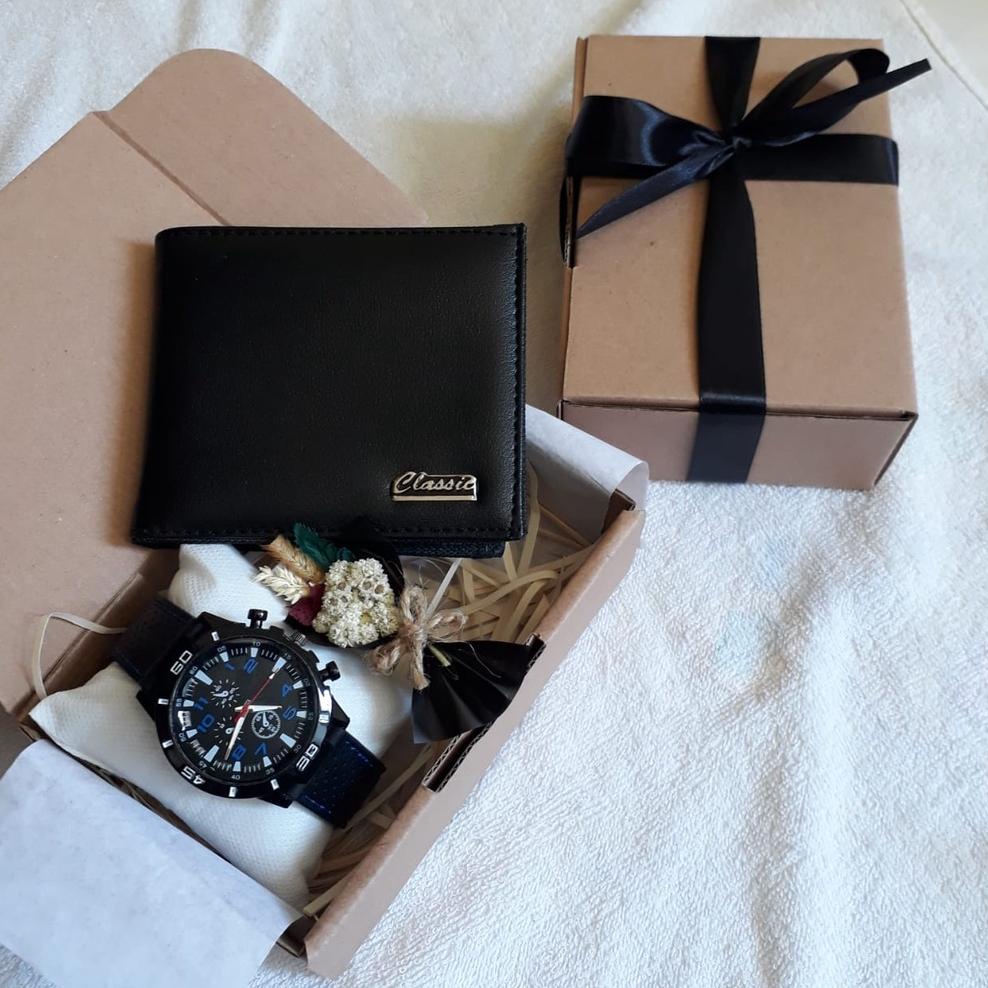 ㅉ Hampers Giftbox Kado cowok ulang tahun , anniversary , wisuda isi dompet jam tangan buket bunga mini っ